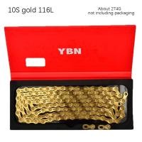 ราคา YBN 11สปีดโกลด์โซ่ครึ่งกลวง MTB โซ่จักรยานสำหรับ Shimamo Sram โซ่จักรยาน116L พร้อมหัวเข็มขัดมายากล (11149266256)
