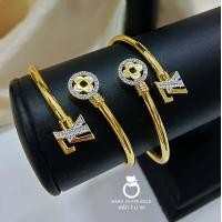 ราคา กำไลแฟชั่น s53 หนัก 1 บาท กำไลทองไมครอน กำไลเพชรcz กำไลรุ่นบีบ กำไลสวยๆ กำไลแฟชั่น กำไลทองชุบ กำไล (20670859657)