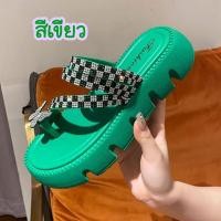 ราคา สต๊อกพร้อมส่ง รองเท้าแตะคีบผีเสื้อเพชร พื้นหนา 4 ซม รองเท้าแตะสวมนิ้วโป้ง สไตล์เกาหลี (18861989460)