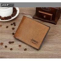 ราคา JEEP SPIRIT 1941 ESTD กระเป๋าสตางค์ผู้ชายกระเป๋าใส่บัตรเครดิตสองพับหนังแบบบางพับสองทบคลัทช์ (12822189677)