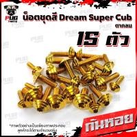 ราคา น็อตชุดสีดรีมดรีม110i ปี 2018 1ชุด 15 ตัว น๊อตชุดสีDreamDream110iSuper Cub ตากลม น็อตเฟรมดรีม น็อตดรีม น็อตสแตนเลส (16443516815)