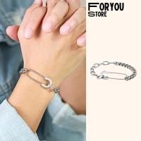 ราคา ฟรีกล่อง กำไลสแตนเลสแท้ PIN Chain Bracelet สร้อยข้อมือโซ่สแตนเลสแท้ ไม่ลอกไม่ดำ (9685354510)