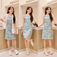 ราคา Common Cold Dress รุ่น Flora สีเขียวอมฟ้า (21206596258)