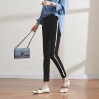 ราคา jeans กางเกงยีนส์ทรงเดฟยืด เอวสูง แต่งแถบข้าง ปลายขาตัดรุ่ย กางเกงผู้หญิง เสื้อผ้าแฟชั่น (16182567440)