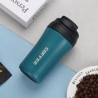 ราคา 400ml American New Stainless Steel Thermos Cup A Cover Double Drink Coffee Cup with Straw Clamshell Jump for Car Water Cup (20029105794)