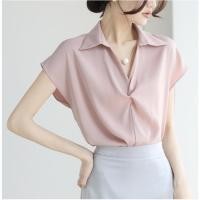 ราคา เสื้อแฟชั่น ผู้หญิง คอปก ผ้าซิลล์ซาติน เงา ลื่น ใส่สบาย ทรงแขนล้ำ สาวอวบใส่ได้ รุ่น ชมพูอ่อนแขนล้ำ (20352096291)