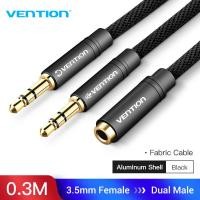 ราคา Vention สายแปลงช่องหูฟัง 3 5mm เป็น 2ช่อง rca ตัวเมีย สายแจ็คแยกหูฟัง แข็งแรงทนทาน สำหรับComputer 3 5mm Female to 2 Male 3 5mm Mic Y Splitter Headset to PC Adapter (1934870179)
