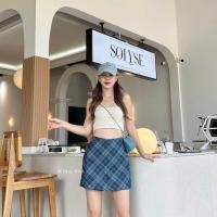 ราคา New แบบใหม่ค่า กางเกงกระโปรง ยีนส์ทอลายสก็อต ซิปหลัง (19921424678)