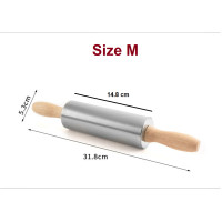 ราคา ไม้นวดแป้งสแตนเลสแท้304 ด้ามจับไม้ ที่นวดแป้ง ไม้นวดแป้ง ไม้คลึงแป้ง (15313296853)