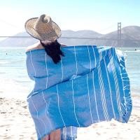 ราคา ผ้าคลุมไหล่เสื้อคลุมอาบน้ำผ้าเช็ดตัวลายทางนุ่มผ้าปูชายหาดตุรกีผ้าฝ้ายบริสุทธิ์100 180ซม (20863979582)