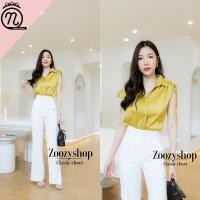 ราคา Nabee queeny เสื้อแฟชั่นสไตล์หรู เสื้อออกงาน เสื้อสไตล์ไฮโซ เรียบหรูดูแพง เสื้อเชิ้ตแขนกุด งานป้าย zoozy shop (20245176955)