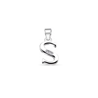 ราคา Silver thai Jewelry จี้ตัวอักษร S คิวบิกเซอร์โคเนียเงินแท้ 925 925 Sterling Silver Cubic Zirconia S Letter Pendant (20621131385)