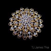 ราคา เครื่องประดับชุดไทย เข็มกลัดชุดไทย เข็มกลัดทองประดับเพชร ขนาดใหญ่เส้นผ่าศูนย์กลางประมาณ 6 5 cm ใช้สำหรับกลัดสังวาลย์ กลัดสไบ กลัดหน้าอก (13360368615)