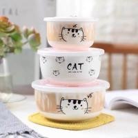 ราคา GIDA ชามเซรามิค ชุดชามเซรามิคสุดน่ารัก มีหลายลาย 3 ใบ ชุด พร้อมฝาปิด เข้าไมโครเวฟได้ (16651239834)