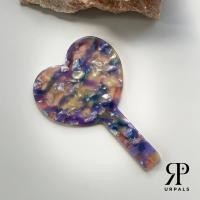 ราคา URPALS กระจกแต่งหน้า กระจกพกพาลายหินอ่อนหัวใจ กระจกหัวใจสีพาสเทล (20812487449)