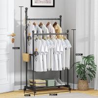 ราคา ราวตากผ้า ราวแขวนผ้าบาร์คู่ พร้อมชั้นวางของ ราวแขวนเสื้ออเนกประสงค์ โครงเหล็ก ราวตากผ้าเหล็ก ราวตากผ้าคอนโด (20639531004)