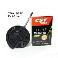 ราคา ยางในจักรยาน CST รุ่น LIGHT ยางในจักรยานเสือหมอบ ขนาด 700x18 25C จุ๊บเล็ก FV 48 60 80 mm คุณภาพดี น้ำหนักเบา ราคา 1 เส้น (20926320192)