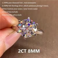 ราคา Classic 6 Prongs 5 Carat Round Moissanite Ring Sterling Silver Plated 14K Gold High Clarity D Color Diamond Rings Woman Jewelry (19730003245)