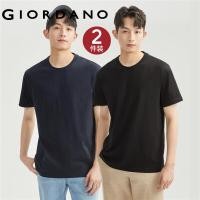 ราคา GIORDANO ผู้ชาย เสื้อยืดคอกลมแขนสั้นผ้าฝ้ายแพ็ค 2 ตัว Free Shipping 18023211 (20673222010)