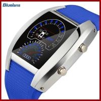 ราคา Bluelans ผู้ชาย LED Pilot Speedometer รถสปอร์ต Dial ข้อมือดิจิตอลนาฬิกา (9280806596)