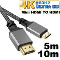 ราคา สาย mini HDMI Nylon Braid HD 4K 60HZ 5M10M V2 0 Mini HDMI TO HDMI Extension Male to Male Cable For Tablet Camcorder Camera Display Cable Adapter (16704008570)