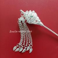 ราคา ปิ่น ปิ่นปักผม ปิ่นปักผมเจ้าสาว กินผักผมลายพิกุล ปิ่นปักผมเพชรเจ้าสาว เครื่องประดับผม (16527370938)