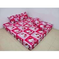 ราคา ผ้าปูที่นอน 1 5 ชิ้น เนื้อผ้าคอตตอน 100 เลือกขนาดได้ มีลายอื่นอีกมากมาย Kitty ตาราง ชมพู (9594891926)