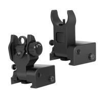 ราคา LCDVSea 1pair Flip up Front Rear Sight Set Dual Half Moon Shape BUIS Sights fit 20mm Mount of Hunting Accessor (20907216862)