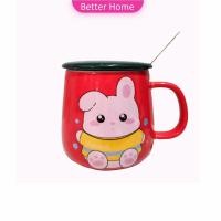 ราคา Better แก้วกาแฟเซรามิก ถ้วยนม กาแฟ ฝาปิดคละสี เเถมช้อน Tableware (17225850497)