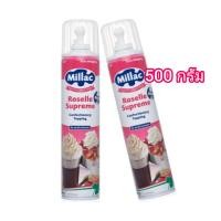 ราคา Millac มิลแลค โรเซล สุพรีม แอโรซอล วิปครีมสำเร็จรูป 500 กรัม millac roselle supreme confectionery topping 500 G (20965493605)