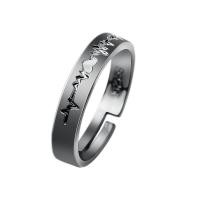 ราคา ใหม่ Love Forever Letter ECG Heartbeat แหวนสีดำและสีขาวเปิดแหวนคู่แหวนของขวัญวันวาเลนไทน์ (16188521934)