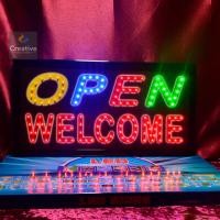 ราคา ป้ายไฟ OPEN WELCOME ป้ายไฟตัวอักษร ป้ายไฟวิ่ง ป้ายไฟled ป้ายไฟร้าน วัสดุคุณภาพสูง เสียบปรับใช้ได้ทันที่ ประหยัดไฟ (20769347920)
