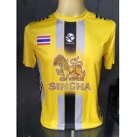 ราคา ใหม่ล่าสุด เสื้อกีฬาพิมพ์ลาย Suncolor SC004 SC005 สีเหลือง สวยสด ผ้าดี ใส่สบาย ไม่ต้องรีด (19684930501)