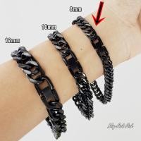 ราคา สร้อยข้อมือสแตนเลส 8 mm เลสข้อมือ สีดำ สร้อยข้อมือโซ่ สร้อยข้อมือแสตนเลส แท้ราคาถูก กำไลข้อมือ กำไรข้อมือ ของขวัญ เครื่ (9743962007)