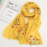 ราคา ผ้าพันคอปักลายดอกไม้ผ้าชีฟองผ้าพันคอกันแดดสำหรับการท่องเที่ยวผ้าคลุมไหล่กันแดดสไตล์จีนปักลายดอกพีชบานของขวัญที่มีประโยชน์ (21171084397)