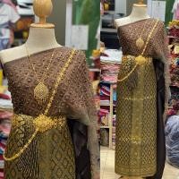 ราคา ชุดสไบกากเพชรปักมุก หน้านางชายภัทร สไบมุก สไบเรียบ สไบเฉียง ชุดไทยสีขาว ชุดไทยสีทอง ชุดไทยสีเงิน (15543317339)
