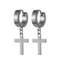 ราคา ต่างหูไม่ใช่เจาะคลิปสแตนเลสสำหรับผู้หญิงสีดำผู้ชายกางเขนสีทองหยดร็อคโกธิคพั๊งก์ (17519489785)
