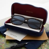 ราคา แว่นกันแดด Gucci GG0449S 003 Blue Dark Havana ของแท้ (4749234058)