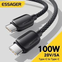 ราคา Essager 100W Type C ไปยัง Type C สาย PD ชาร์จเร็ว USBC ถึง USB C สาย C C สายชาร์จมาการองสำหรับ iPhone MacBook iPad Xiaomi Dell Lenovo HP Samusung Huawei สายชาร์จ (20333887163)