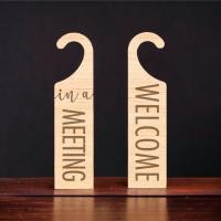 ราคา FudFudAR ฝุด ฝุด อะ ป้ายไม้IN A MEETING WELCOME ที่คล้องลูกบิด ที่คล้องประตู งานเลเซอร์บนแผ่นไม้ Laser Cut เลเซอร์คัท ใช้งานได้ทั้ง 2ด้าน (20346983871)