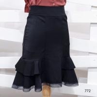 ราคา กระโปรงทำงาน กระโปรงทรงหางปลา กระโปรงสีดำ รหัส 772 (16629634896)