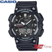 ราคา Casio Standard นาฬิกาข้อมือผู้ชาย สายเรซิน รุ่น AEQ 110W 1AVDF Black (8879239)