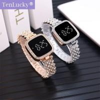 ราคา นาฬิกาอิเล็กทรอนิกส์ TenLucky สำหรับแฟชั่นสำหรับผู้หญิงนาฬิกาผู้หญิงผู้หญิงสไตล์เกาหลีระยิบระยับกันน้ำ (20921989889)