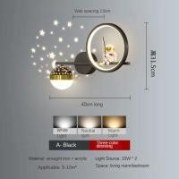 ราคา โคมไฟเชิงเทียน LED ตกแต่งห้องนอนเครื่องฉายรูปดาวโคมไฟติดผนังสำหรับเด็กทันสมัยโคมไฟนอร์ดิกสำหรับห้องเด็ก (20575534861)