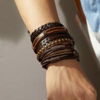 ราคา สร้อยข้อมือหนังสร้อยข้อมือถักดาวห้าแฉกสำหรับผู้ชายสร้อยข้อมือหนังแบบเรียบเครื่องประดับหนังแท้ (19697391014)