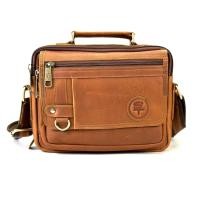 ราคา Chinatown Leather กระเป๋าสะพายผู้ชายหนังวัวแท้ หูจับ กระเป๋าแนวนอน สีน้ำตาล สีแทน (12197707909)