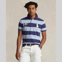 ราคา Sale Polo Ralph Lauren เสื้อโปโลผู้ชาย Polo Custom Slim Fit Big Pony Mesh Polo Shirt รุ่น MNPOKNI1N822444 สีฟ้า (20757930471)