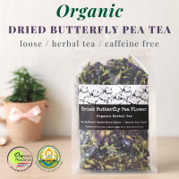 ราคา BLUE TEA Organic Dried Butterfly Pea Flower 60 Grams 200 Cups Caffeine Free Vegan Non Toxic ดอกอัญชันอบแห้ง อินทรีย์ (21041292277)
