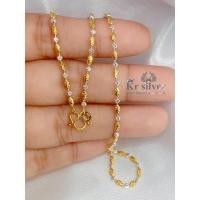 ราคา สร้อยคอเงินแท้ สองกษัตริย์ ลายเม็ดจีบสลับเม็ดข้าวตัดลาย ตัวเรือนเงินแท้ทั้งเส้น สร้อยงานอิตาลี (11334371187)