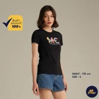 ราคา Mc Jeans เสื้อยืดแขนสั้นผู้หญิง คอกลม สีดำ MTSZ967 (19509281407)